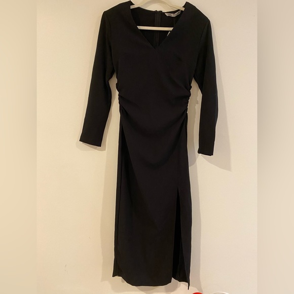 Zara - Ruched Waist Midi Dress - NEW - Picture 2 of 3